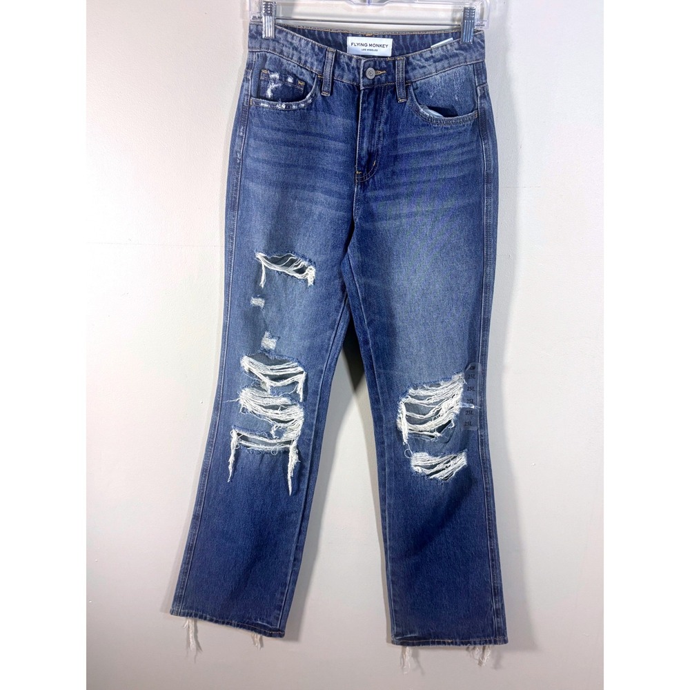 Buckle Flying Monkey‎ Vintage Straight Distressed Jeans Medium Wash Size 25
